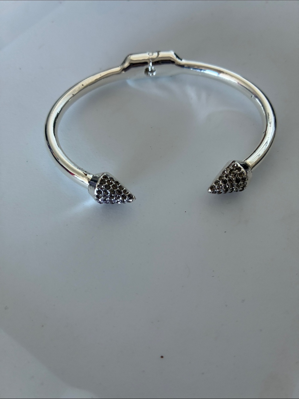 Silver Pavé Arrowhead Open Cuff Bracelet - Silver